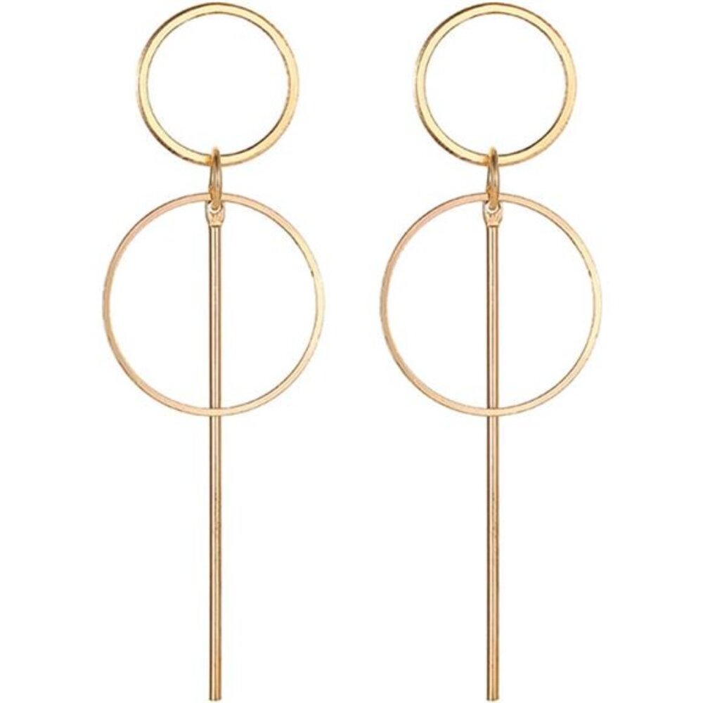 ✨ Double Circle Hoop Earrings | Statement Dangle Hoops for Women ✨